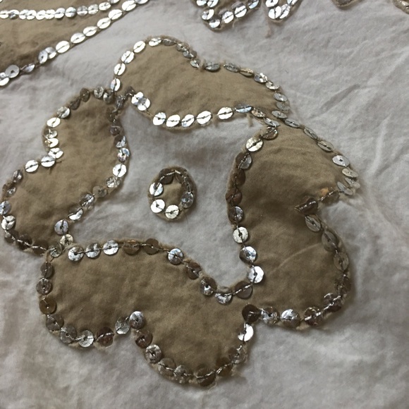 BCBGMAXAZRIA tan & white sequence skirt - Picture 4 of 8